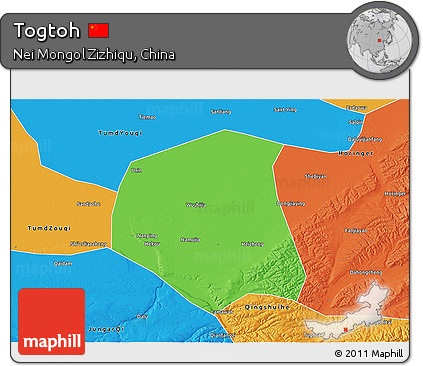 Political 3D Map of Togtoh