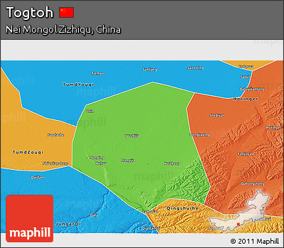 Political 3D Map of Togtoh