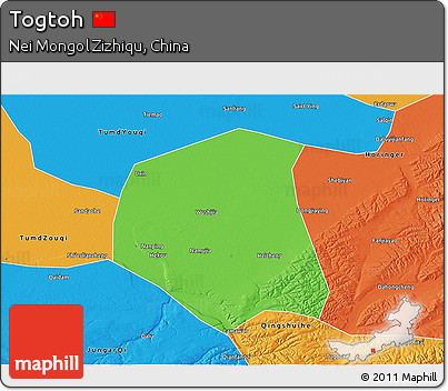 Political 3D Map of Togtoh