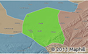 Political 3D Map of Togtoh, semi-desaturated