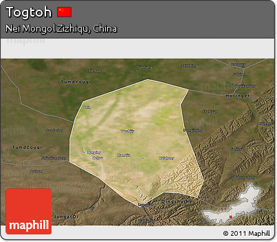 Satellite 3D Map of Togtoh, darken
