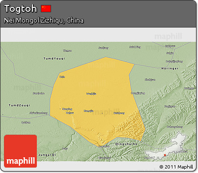 Savanna Style 3D Map of Togtoh