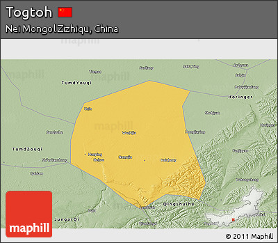 Savanna Style 3D Map of Togtoh