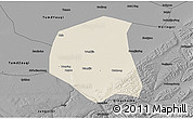 Shaded Relief 3D Map of Togtoh, darken, desaturated