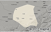 Shaded Relief 3D Map of Togtoh, darken, semi-desaturated