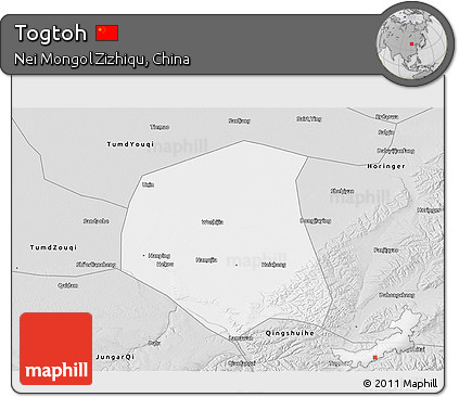 Silver Style 3D Map of Togtoh