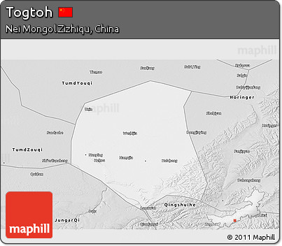 Silver Style 3D Map of Togtoh