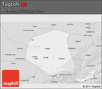 Silver Style 3D Map of Togtoh