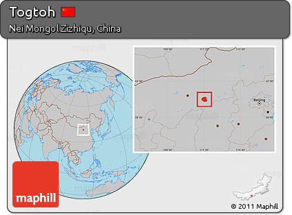 Gray Location Map of Togtoh