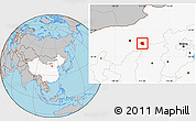 Gray Location Map of Togtoh, highlighted country