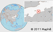 Gray Location Map of Togtoh, highlighted parent region