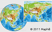 Physical Location Map of Togtoh, within the entire country