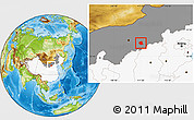 Physical Location Map of Togtoh, highlighted country, highlighted parent region