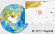 Physical Location Map of Togtoh, highlighted country