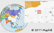 Political Location Map of Togtoh, highlighted country