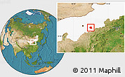 Satellite Location Map of Togtoh, highlighted parent region
