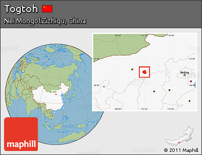 Savanna Style Location Map of Togtoh, highlighted country
