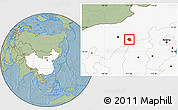 Savanna Style Location Map of Togtoh, highlighted country, hill shading
