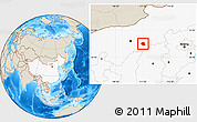 Shaded Relief Location Map of Togtoh, highlighted country