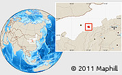 Shaded Relief Location Map of Togtoh, highlighted parent region
