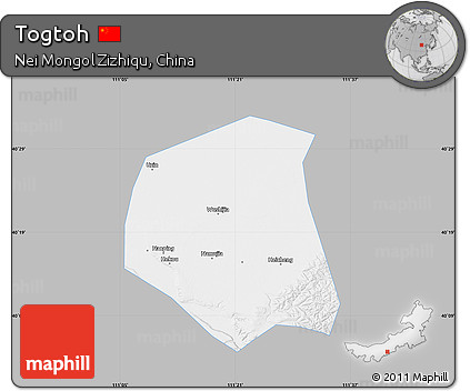 Gray Map of Togtoh, single color outside