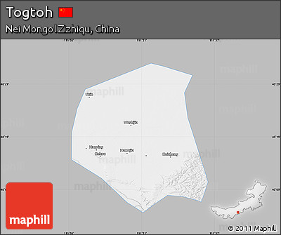 Gray Map of Togtoh, single color outside