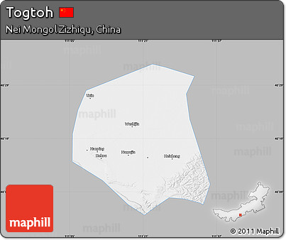 Gray Map of Togtoh, single color outside