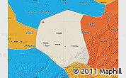 Shaded Relief Map of Togtoh, political outside