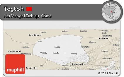 Classic Style Panoramic Map of Togtoh