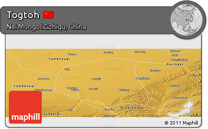 Physical Panoramic Map of Togtoh