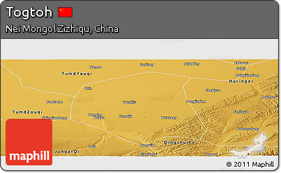 Physical Panoramic Map of Togtoh
