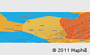 Physical Panoramic Map of Togtoh, political outside