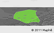 Political Panoramic Map of Togtoh, darken, desaturated