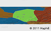 Political Panoramic Map of Togtoh, darken