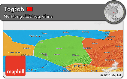 Political Panoramic Map of Togtoh