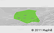 Political Panoramic Map of Togtoh, lighten, desaturated