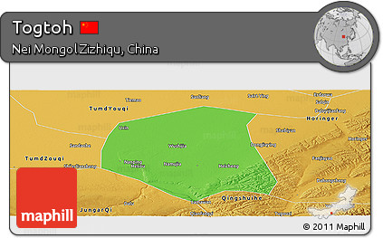 Political Panoramic Map of Togtoh, physical outside