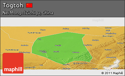 Political Panoramic Map of Togtoh, physical outside