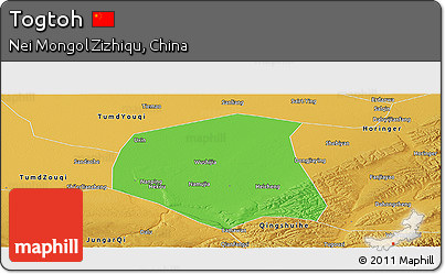 Political Panoramic Map of Togtoh, physical outside