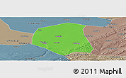 Political Panoramic Map of Togtoh, semi-desaturated