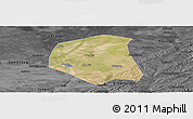Satellite Panoramic Map of Togtoh, darken, desaturated