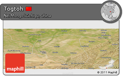 Satellite Panoramic Map of Togtoh