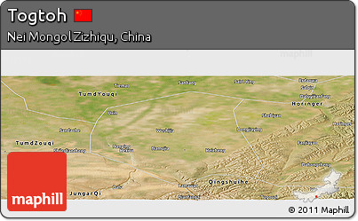 Satellite Panoramic Map of Togtoh