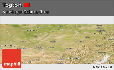 Satellite Panoramic Map of Togtoh