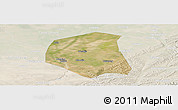 Satellite Panoramic Map of Togtoh, lighten