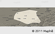 Shaded Relief Panoramic Map of Togtoh, darken