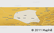 Shaded Relief Panoramic Map of Togtoh, physical outside