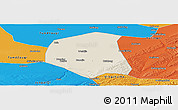 Shaded Relief Panoramic Map of Togtoh, political outside