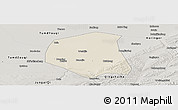 Shaded Relief Panoramic Map of Togtoh, semi-desaturated
