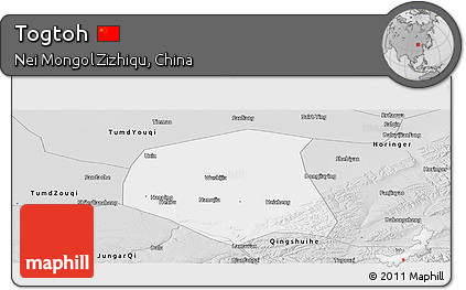 Silver Style Panoramic Map of Togtoh